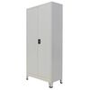 vidaXL オフィスキャビネット 2扉付き スチール 90x40x180 cm 灰色