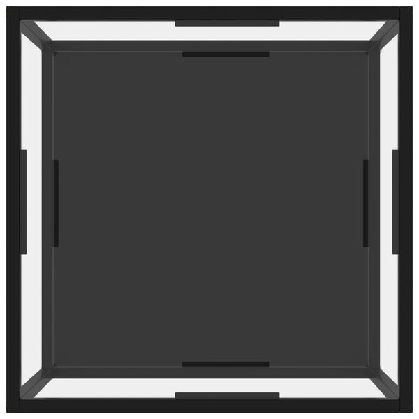 vidaXL コーヒーテーブル 透明＆ブラック 60x60x35cm 強化ガラス製