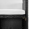 vidaXL 屋外ダイニング5点セット クッション付き ポリラタン製 ブラック