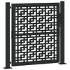 vidaXL ガーデンゲート ブラック 100x100cm スチール製 クロスデザイン