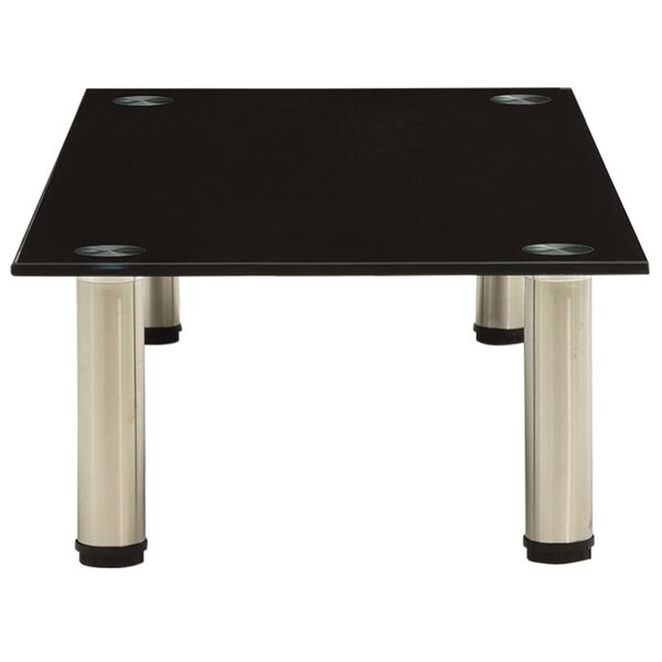 vidaXL テレビ台 ブラック 80x35x17cm 強化ガラス製