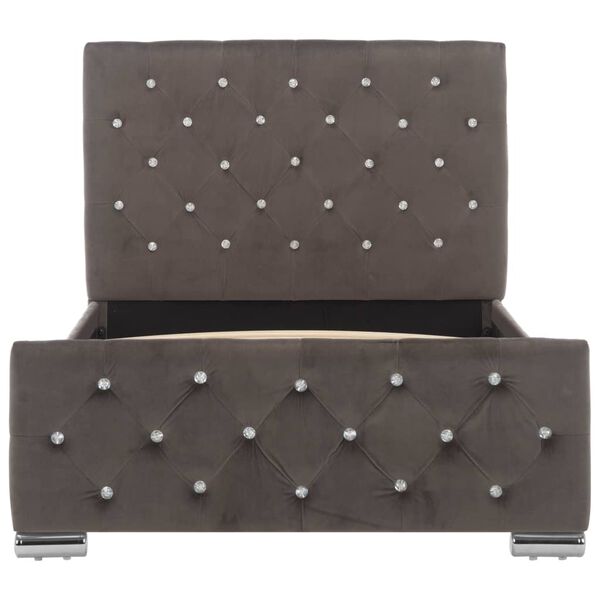 vidaXL ベッドフレーム グレー 布製 90x200cm