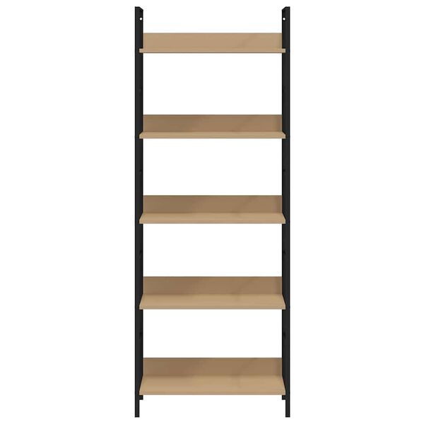 vidaXL 5段 ブックシェルフ オーク 60x27.6x158.5cm エンジニアリングウッド