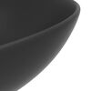 vidaXL バスルーム用 洗面ボウル セラミック製 ダークグレー 丸型