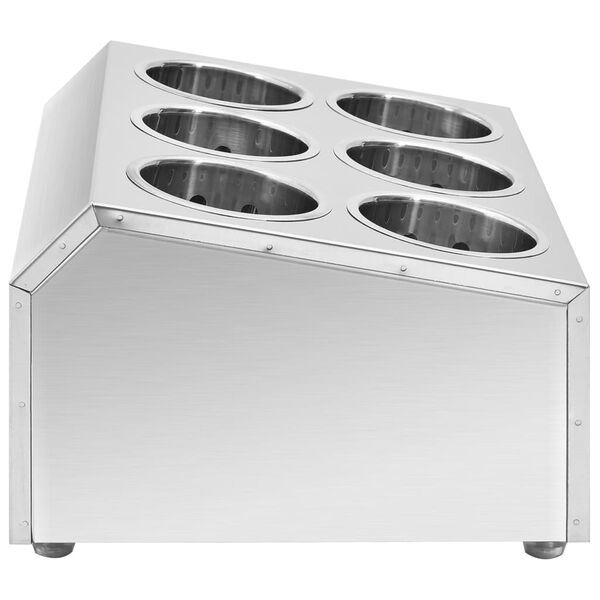 vidaXL カトラリーホルダー 6口 正方形 ステンレススチール