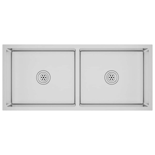 vidaXL 手作り キッチンシンク ステンレススチール製