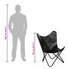 vidaXL バタフライチェア ブラック 本革