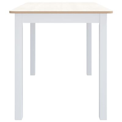 vidaXL ダイニングテーブル 114x71x75cm ホワイト＆ブラウン ラバーウッド無垢材