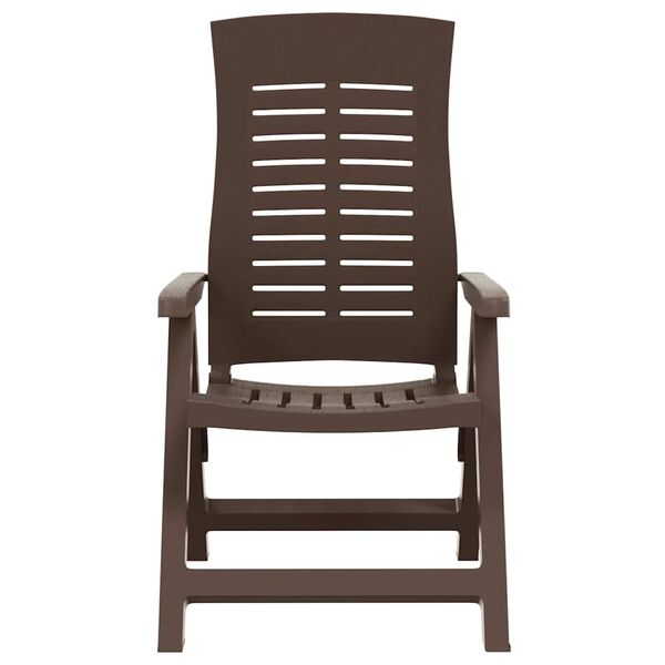 vidaXL ガーデンリクライニングチェア 2点 プラスチック製 モカ