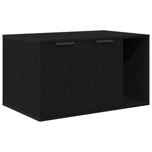 vidaXL 猫用トイレボックス エンクロージャー ブラックオーク 80x50x45 cm エンジニアードウッド