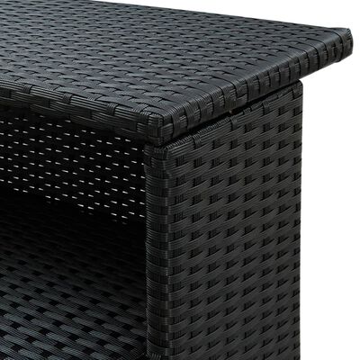 vidaXL ガーデンバーテーブル ブラック 120x55x110cm ポリラタン製