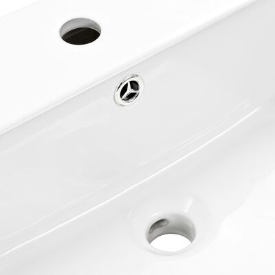 vidaXL 壁掛け式洗面台 セラミック ホワイト 500x450x410 mm