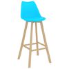 vidaXL バースツール 2点 ブルー PP＆ブナ無垢材