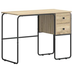vidaXL 収納付きデスク ソノマオーク 100 x 50 x 75 cm エンジニアードウッドとスチール
