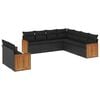 vidaXL 9点セット ガーデンソファセット クッション付き ブラック ポリラタン