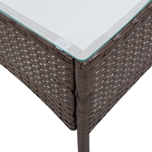 vidaXL ガーデンラウンジ4点セット クッション付き ポリラタン製 ブラウン