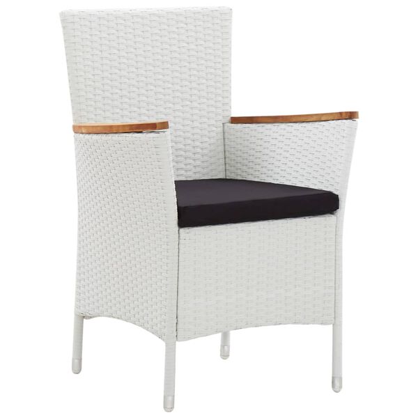 vidaXL ガーデンチェア２点 ポリラタン ホワイト