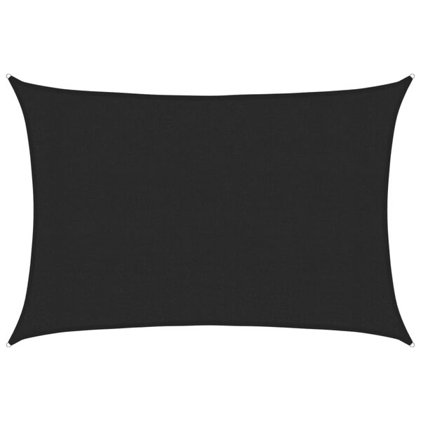vidaXL サンシェードセイル 160g/m&sup2; ブラック 3x4m 高密度ポリエチレン