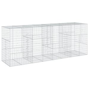 vidaXL 蛇籠バスケット カバー付き 400x100x150cm 亜鉛メッキ鉄