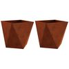 vidaXL プランター 2 pcs 錆 40 x 40 x 40 cm 耐候性スチール