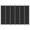 vidaXL 6パネル ルームディバイダー ブラック 300x220 cm ファブリック
