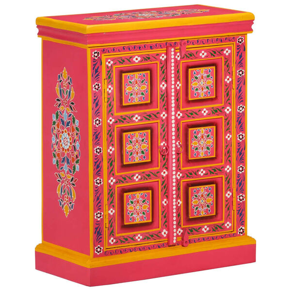 vidaXL サイドボード 無垢のマンゴーウッド ピンク 手塗り