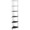 vidaXL 6段 棚 ブラック 30x30x160cm 強化ガラス製