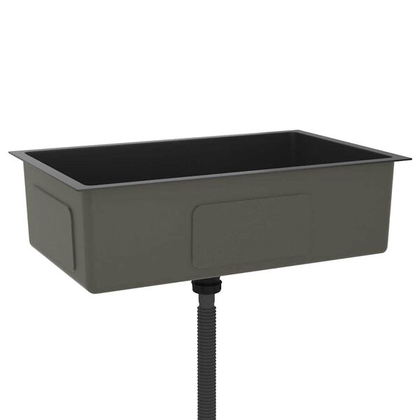 vidaXL 手作り キッチンシンク ステンレススチール製 ブラック