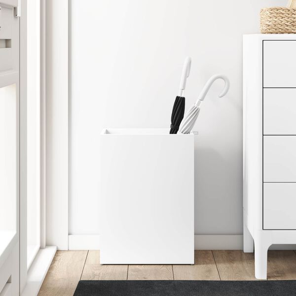 vidaXL 傘立て ストレージ付き ホワイト 40 x 20 x 55.5 cm エンジニアリングウッド