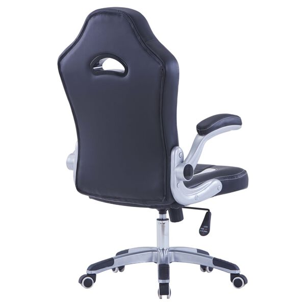 vidaXL ゲーミングチェア 合成皮革製 ブラック