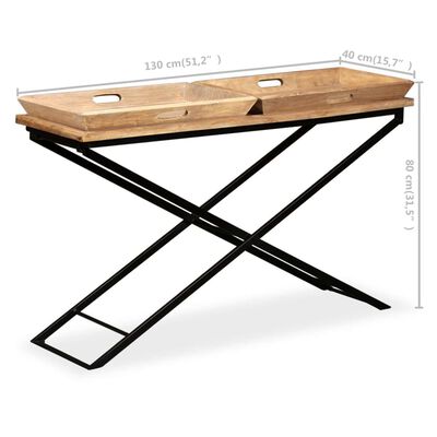 vidaXL コンソールテーブル マンゴー無垢材 130x40x80cm