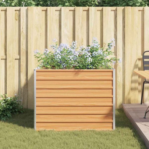 vidaXL ガーデンレイズドベッド 100x100x77 cm 亜鉛メッキ鋼製 シルバー