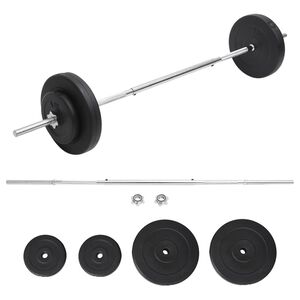 vidaXL バーベル（プレートセット付き）30kg