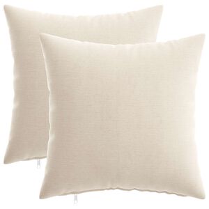 vidaXL クッションカバー 2 個 HEERLEN クリーム 40 x 40 cm シェニールファブリック