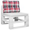 vidaXL パレットクッション レッドチェック柄 60x40x12 cm ファブリック