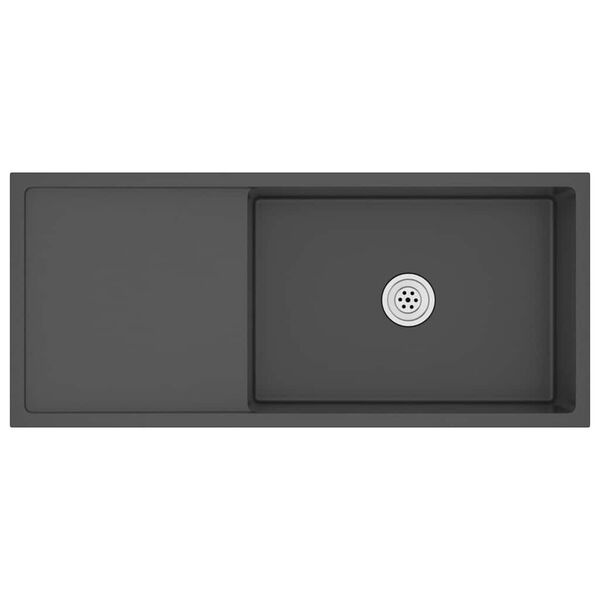 vidaXL 手作り キッチンシンク ステンレススチール製 ブラック