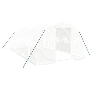 vidaXL スチールフレーム温室 ホワイト 18 m&sup2; 6x3x2 m