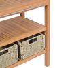 vidaXL 洗面化粧台 バスケット2点付き 無垢のチーク材 74x45x75cm