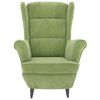 vidaXL アームチェア ライトグリーン ベルベット製