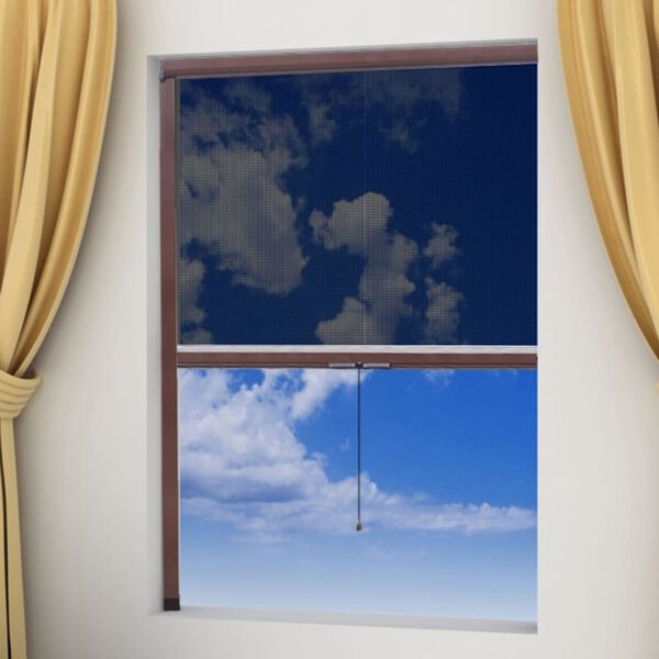 vidaXL ロール式 虫除け網戸 120x170cm ブラウン