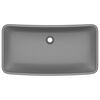 vidaXL 洗面器 長方形 マットダークグレー 71x38cm セラミック