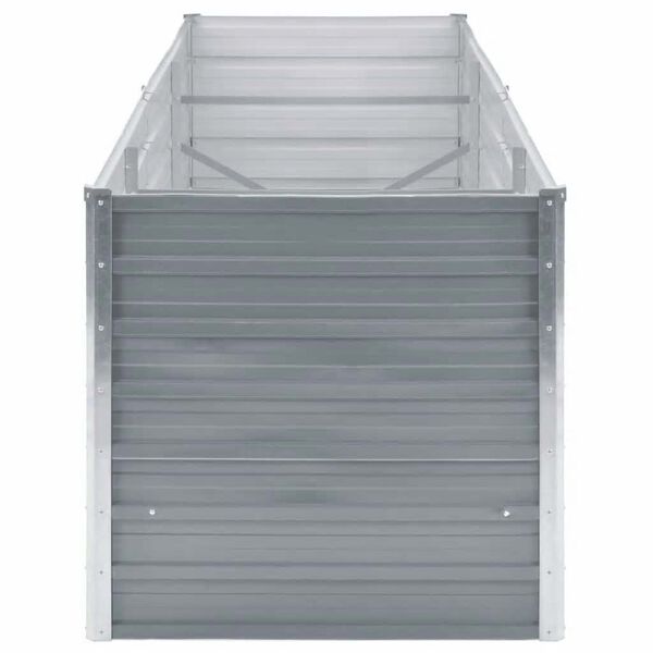 vidaXL ガーデンレイズドベッド 240x80x77cm 亜鉛メッキスチール グレー