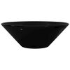 vidaXL バスルーム用 洗面ボウル 陶器製 丸型 ブラック