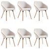 vidaXL ダイニングチェア 6点 クリーム ファブリック