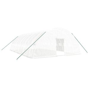 vidaXL スチールフレーム温室 ホワイト 60 m&sup2; 10x6x2.85 m