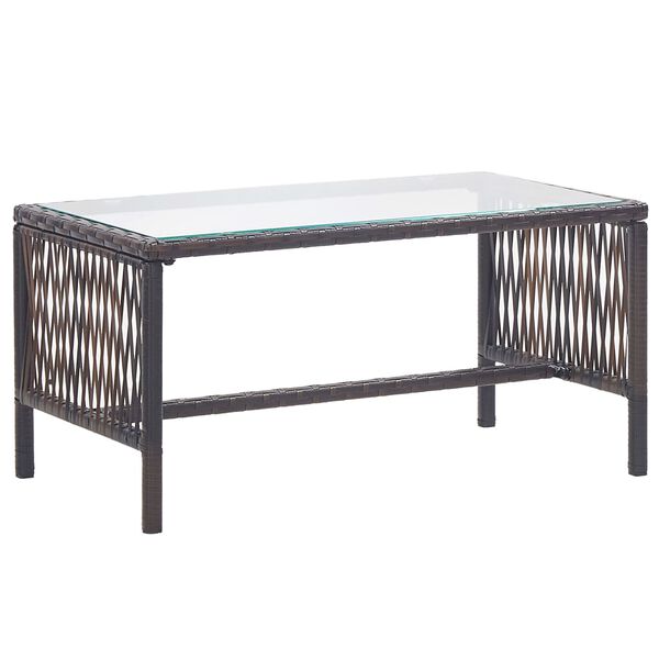 vidaXL ガーデンラウンジ4点セット クッション付き ポリラタン製 ブラウン