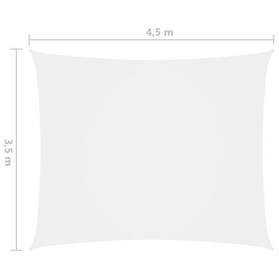 vidaXL サンシェードセイル 3.5x4.5m 長方形 オックスフォード生地 ホワイト