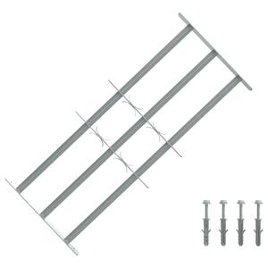 vidaXL 防犯用 窓格子 調節可能 クロスバー3本付き 700-1050mm