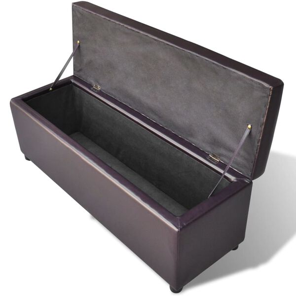 vidaXL ロング収納ベンチ 木製 ブラウン