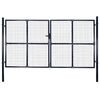 vidaXL メッシュガーデンゲート 289x150cm 亜鉛メッキ鋼製 グレー